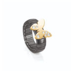 Stretchable Ring With PVD And Cubic Zirconia