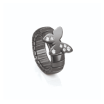 Stretchable Ring With PVD And Cubic Zirconia