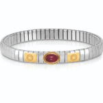 Stretchable Bracelet With Gold & Natural Stone