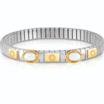 Stretchable Bracelet With Gold & 2 Natural Stones