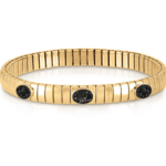 Stretchable Bracelet With Gold, Drusi & PVD