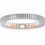 Stretchable Bracelet With Rose Gold & Natural Stone