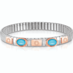 Stretchable Bracelet With Rose Gold & 2 Natural Stones