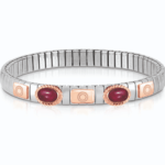 Stretchable Bracelet With Rose Gold & 2 Natural Stones