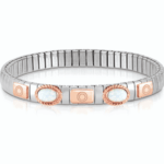 Stretchable Bracelet With Rose Gold & 2 Natural Stones