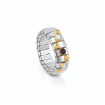 Stretchable Ring With Gold & Natural Stones