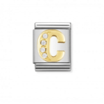 Composable Big Link Letter ‘C’ In 18K Gold With Stones