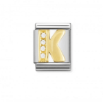 Composable Big Link Letter ‘K’ In 18K Gold With Stones