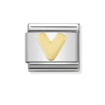 Composable Big Link Letter ‘V’ In 18K Gold