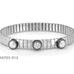 Stainless Steel Bracelet With Pearls, PVD And Cubic Zirconia Silver Details