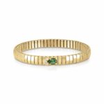 GOLDEN EXTENSION BRACELET WITH  GREEN CUBIC ZIRCONIA