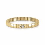 GOLDEN EXTENSION BRACELET WITH  WHITE CUBIC ZIRCONIA