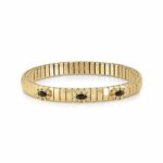 Golden Extension Bracelet with Black Agathe & Cubic Zirconia