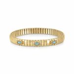 GOLDEN EXTENSION BRACELET WITH  TURQUOISE & CUBIC ZIRCONIA