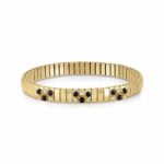 Golden Extension Bracelet with Black Agathe & Cubic Zirconia