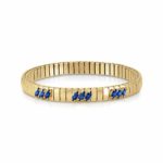 Golden Extension Bracelet with Blue Cubic Zirconia
