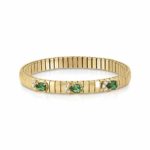 Golden Extension Bracelet with Green Cubic Zirconia