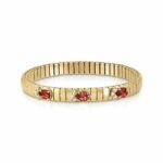 Golden Extension Bracelet with Red Cubic Zirconia