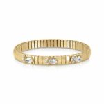 Golden Extension Bracelet with White Cubic Zirconia