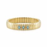 Golden Extension Bracelet with Turquoise & Cubic Zirconia