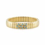 Golden Medium Size Extension Bracelet with Turquoise and Cubic Zirconia