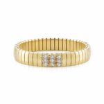 Golden Medium Size  Extension Bracelet With White CZ