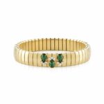 Golden Medium Extension Bracelet  with Green Cz
