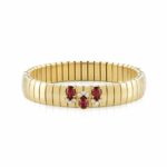 Golden Medium Extension Bracelet with Red CZ