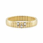 Golden Medium Extension Bracelet with White CZ