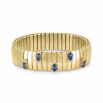 Golden Extra Large Extension Bracelet with Blue CZ