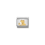Composable Classic Link  Seated Cat in 18K Gold