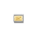 Composable Classic Link Infinity Love Plate  in 18K Gold