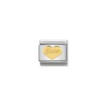 Composable Classic Link Sister heart in 18K Gold