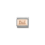 Composable Classic Link  Dad plate with 9K Rose gold