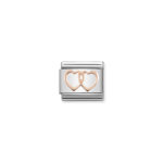 Composable Classic Link Double Hearts  with 9K Rose gold