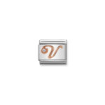 Composable Classic Link Letter ‘V’ with 9K Rose gold