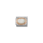 Composable Classic Link Stone White Mother of Pearl  with 9K Rose gold