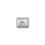 Composable Classic Link Frog with crown with 925 Sterling Silver