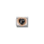 Composable Classic Link  Black Heart with 9K Rose gold