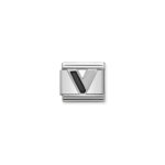Composable Classic Link Letter ‘V’ with 925 Sterling Silver & Enamel