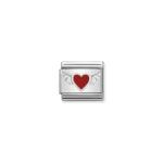 Composable Classic Link Heart with wings with 925 Sterling Silver & Enamel