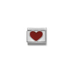 Composable Classic Link Red Heart with 925 Sterling Silver & Enamel