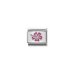 Composable Classic Link Hibiscus Pink with 925 Sterling Silver & Enamel