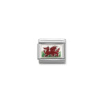 Composable Classic Link Wales Flag 925 Sterling Silver & Enamel