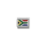 Composable Classic Link Sud Africa Flag with 925 Sterling Silver & Enamel