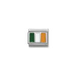 Composable Classic Link Ireland Flag with 925 Sterling Silver & Enamel