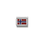 Composable Classic Link  Norway Flag with 925 Sterling Silver & Enamel