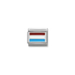 Composable Classic Link Luxembourg Flag with 925 Sterling Silver & Enamel