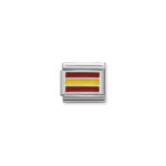 Composable Classic Link Spain Flag with 925 Sterling Silver & Enamel