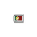 Composable Classic Link Portugal Flag with 925 Sterling Silver & Enamel